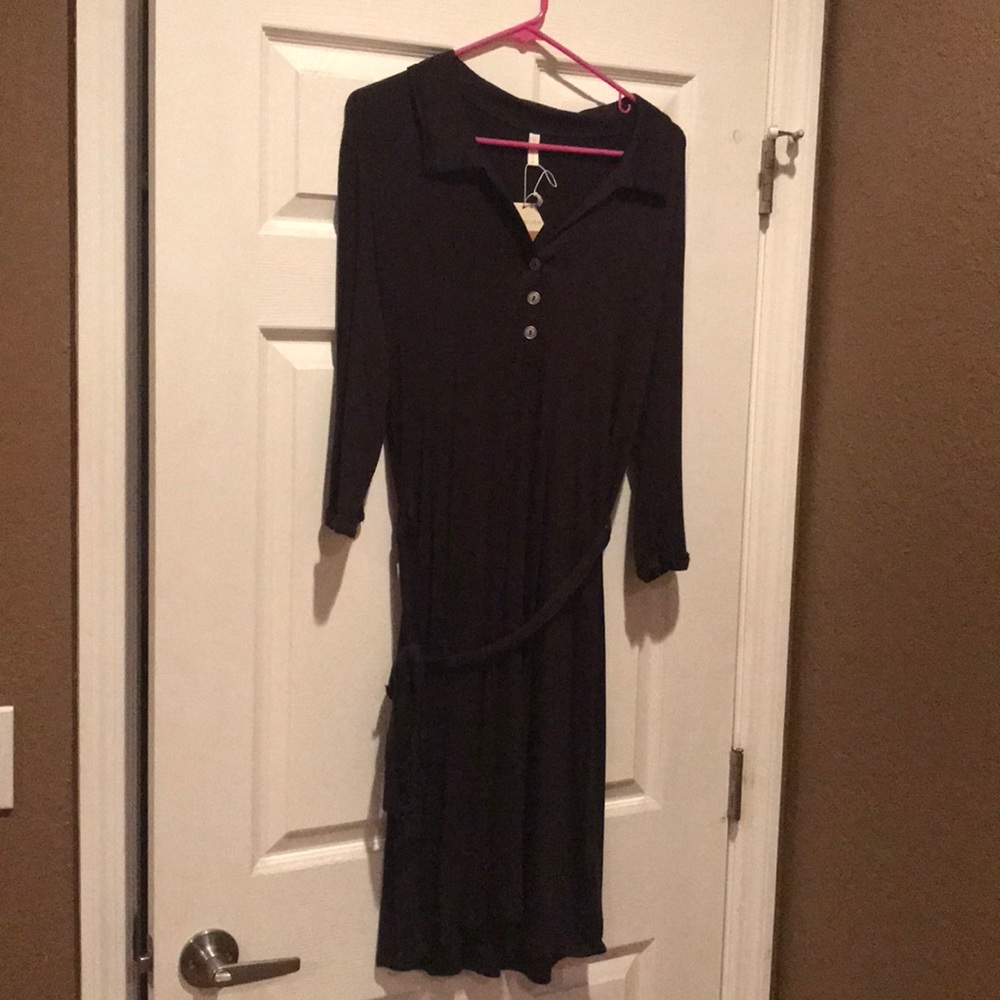 Pink blush Brown shirt dress